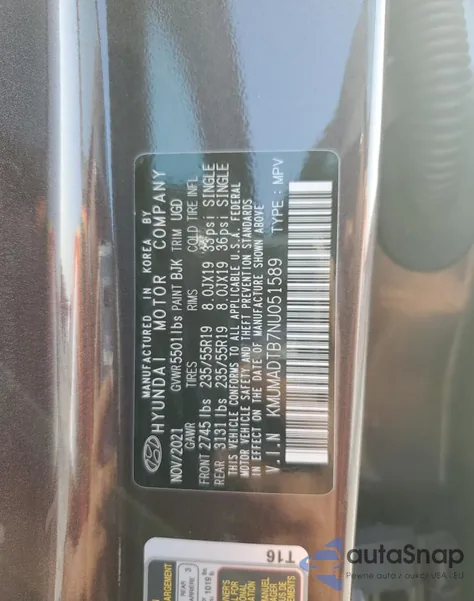 2022 Genesis Gv70 Base из США, поврежденный, VIN KMUMADTB7NU051589